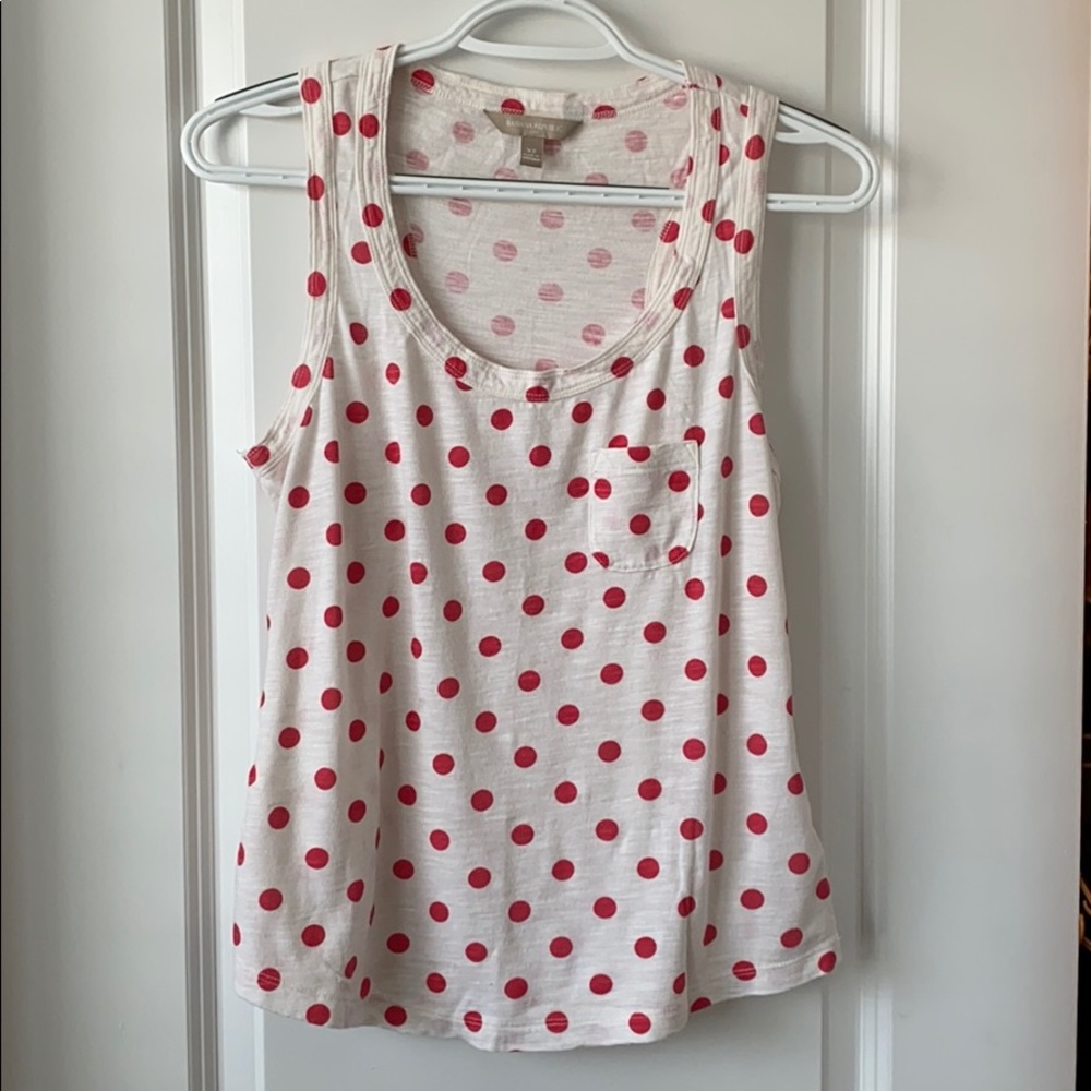 Banana Republic tank top racer back xs polka dot